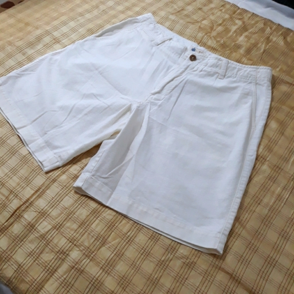 J.Crew Women's White High Rise Shorts Linen Cotton Size 33 / USA 16